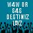 Pixelated text on a teal background with black silhouettes of raised hands at the bottom.