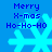 Blue background with four identical pixelated snowflakes, each overlaid with 'Merry X-mas Ho-Ho-HO' text in blue pixelated font.