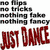 A collage of text and figures with 'JUST DANCE' in red, Chinese characters for peace love dance, dancers on yellow background, a brown figure with motion lines, and purple 'Dance to Live to Dance'.