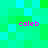Pixelated green and cyan background with four pink 'caleb' text instances in a arrangement