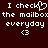 Pixelated text on dark brown background with heart symbol replacing 'o' in 'check' and heart emoji below.