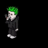 Pixelated character with green spiky hair and black hoodie holds smoking cigarette, smoke visible, with speech bubble reading That's good shit.