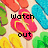 Pixelated beach scene with colorful flip-flops and changing text overlays.