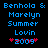 Blue pixelated text on black background reads "Benhola & Marellyn Summer Lovin" with red hearts and "2009" below, two identical frames side-by-side.