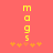 Yellow 'mogs' text and orange stars on a red background with animated star changes.