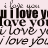 Static pixelated image displaying the phrase "i love you" repeated in multiple overlapping layers with varying opacity and alignment on a light background.