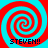 Four identical red and cyan spiral patterns arranged in a with 'STEVEN!!' text below each spiral