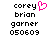 Pixelated text displays four names and a number with one frame showing a pink heart symbol next to 'corey' on the left side.