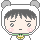 Animated contact sheet of a pixel art character in various expressions with tears, wearing a white hooded outfit and green collar.