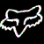 Black background displays white outline of fox head, 'fox racing' text, 'KICKS', and two 'ASS' texts in white and red.