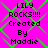 Static image with bright pink background and green diamond pattern displaying repeated text "LILY ROCKS!!! Created By Maddie" in black pixelated font