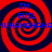Four identical red and dark blue spiral patterns arranged in a with blue text reading "IM EVIL" and "MUHAHAHAHAHA" overlaid on each spiral