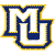 A pixelated blue and yellow stylized letter M with a white interior, outlined in yellow, set against a white background.