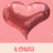 Pixelated heart-shaped balloon on pink background with 'LOVE' text below; red hearts and 'mikos' text on gray background; heart outline with flower and 'people' text on white background; cat image with 'moyi' text.