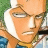 Pixelated anime-style character with light skin and white hair, wearing blue and yellow clothing, next to black background with white text.