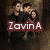 A four- shows a group of people in dark clothing, a couple embracing, and text overlays reading 'ZavinA', 'LOVES', and 'Twilight' on maroon backgrounds