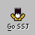 Pixel art character with white face and yellow crown-like hair, wearing orange shirt; text "Go SST" below. Various animation states show changing hair effects.