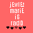 Pixelated text on coral background with black and brown star-like symbols below, showing slight variations in letter clarity between two views.