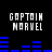 Four identical 'CAPTAIN MARVEL' text blocks with blue bar graphs on black background, each block showing distinct horizontal blue bar patterns.