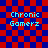 Pixelated text 'Chronic Gamerz' on red and blue checkered background with visible lines