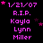 Black background with pink text and stars; 'R.I.P. Kayla Lynn Miller' repeated across multiple , each containing the same text in a pixelated font