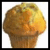 A pixelated muffin image with text overlays reading "Muffins Rock!" and "I Love Muffins" in a