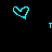 Animated contact sheet of 25 cyan pixel-art frames showing a heart-shaped icon with evolving text beneath it, arranged in a 5x5 grid on black background.