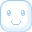 A 32x32 pixel animated contact sheet displaying a grid of blue and white cartoon-style icons with text phrases like "Come On!" and "Let's Smile," featuring smiley faces, varying expressions, and subtle animation changes across frames.