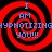 Four identical red and black spiral patterns with blue text reading "I AM HYPNOTIZING YOU!!!" arranged in a on a black background
