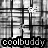 Static 48x48 pixel icon with black and white grunge design featuring intersecting lines, abstract shapes, and the text 'coolbuddy' at the bottom.