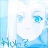 Anime-style character face with light blue and white tones, wide eyes, and a confused expression, with handwritten text below.