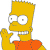 Pixelated yellow character with spiky hair, orange shirt, raised right hand, and wide eyes in static image.