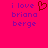 A static pixel art image with bright pink background, purple text reading 'i love briana berge', and a red heart symbol replacing the word 'heart' in 'i love'.