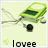 Pixelated green and black icon shows a stylized avocado with stem on light background, featuring text 'lovee' below.