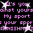 Pixelated pink text on black background with white starbursts, repeating phrases and partial words in a