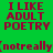 Green and light green background split into four quadrants with red text reading "I LIKE ADULT POETRY" in each quadrant, plus smaller red text below saying "[notreally]".