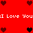 Red background with pixelated hearts and repeated "I Love You" text in white.