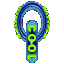 Animated sequence of blue chain links with green accents, displaying text changes between 'COOL' and 'LINKS' across frames.