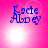 Four- of blue text 'Kacie Albee' on pink background with white light effects, each showing different light positions