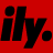 A 48x48 pixel animated contact sheet showing two frames of a red and black "ily" logo animation with inverted color schemes across the frames.