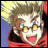 Pixelated anime-style character with spiky blonde hair, yellow eyes, and red clothing against a blue and red background, with 'AnimeIM' and 'com' text on a black