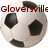 A soccer ball icon with text overlays: 'Gloversville' and 'Dragons' on the top , and '#5' on the bottom left