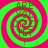 Four identical display a green and pink spiral background with brown text reading 'ARE YOU DIZZY YET?' in the center of each
