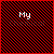 25 identical red and black striped square icons with white text reading 'My Chemical Romance' in varying font sizes