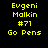 Yellow pixelated text on black background reads "Eugeni Malkin #71 Go Pens" in three identical across the image