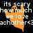 Pixelated orange hand with raised fingers appears over black background, accompanied by white text reading "its scary how much we love eachother<3".