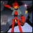 A 48x48 pixel animated buddy icon featuring a red-haired anime character in dynamic pose with text "Anime IM" and "COM" on black background, displayed as left frame of contact sheet.