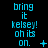 Pixelated cyan text on black background with animated punctuation changes across three