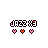 Pixelated icon with 'JAZZ' text above three pink and orange flower-like shapes, animated color shifts across frames.