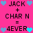 Pixelated text and heart symbols on a bright pink background with alternating blue heart colors.